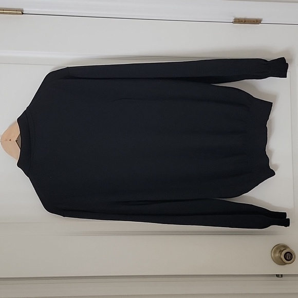 joseph&Iyman Mens Size XL 100% Extra Fine Merino Wool Black Sweater, 1/4 Button - Picture 2 of 9